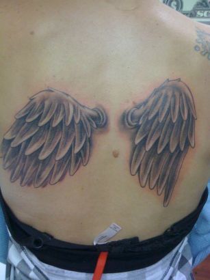 Angel Wings Girls Back Tattoos Design